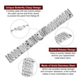 thumbnail image 4 of Uxcell Stainless Steel Watch Bands 22mm Double Pressing Butterfly Clasp Metal Solid Steel Chain Watch Strap, Silver Tone, 4 of 7
