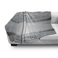 thumbnail image 3 of Damask Soft Flannel Fleece Throw Blanket, Baroque Damask Curves Rococo Style Motifs Floral Renaissance Revival Design, Cozy Plush for Indoor and Outdoor Use, 50" x 60", Grey Pale Grey, by Ambesonne, 3 of 6