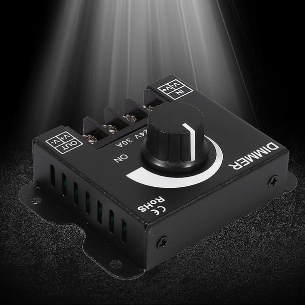 Atenuador de interruptor LED, 12v-24v 30a Interruptor de atenuación de luz de tira de un solo color con botón de encendido / apagado Interruptor de atenuación manual de función Pwm. Afortunado Sencillez
