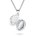 thumbnail image 2 of Bling Jewelry Womens Delicate Vintage Floral Oval Silver Locket Necklace Pendant for Photos, 2 of 6