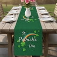 thumbnail image 4 of St. Patrick's Day Table Runner 72 Inches, Spring Dark Green Shamrock Rainbow Bed Runner Dresser Scarves Tabletop for Indoor Outdoor Parties/Ceremony/Banquet, 18" x 72", 4 of 8