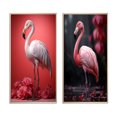 thumbnail image 2 of Designart "Fading Glow Monochrome Flamingo" Flamingo Framed Wall Art Set Of 2 - Pink Animals Framed Wall Art Set Of 2, 2 of 7