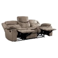 thumbnail image 4 of Pemberly Row 20.5" Traditional Microfiber Double Glider Reclining Sofa in Brown, 4 of 7