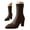 Brown, variant on Women's Sock Boots Chunky Heel Ankle Booties Stretch Fall Winter Slip on Mid Calf Boots Black 7.5