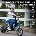 thumbnail image 6 of Qaba Kids Motorcycle, 24V Electric Dirt Bike with 250W Motor, Up to 9.9 MPH, 12" Inflatable Tires and Rear Suspension, for 8-12 Years Old, Blue, 6 of 10