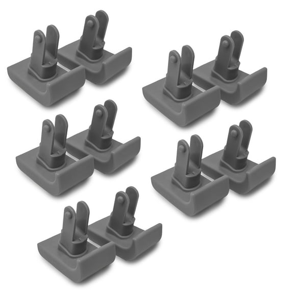 10PCS Top Glides Click & Go Walker Ski Glides for Stander EZ Fold-N-Go Travel Walker - 5 Pairs (Gray)