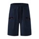 thumbnail image 5 of Pantalones Cortos para Hombre con Cremallera Bolsillos de Color Sólido Casual Multi-Bolsillo Cremallera Cordón Elástico-Cintura Carga Medio Pantalones Cortos, Poliéster, 5 of 7