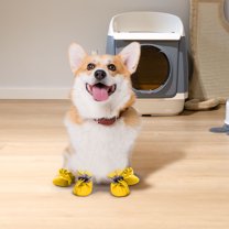 Dog Boots Protector Winter Dog Shoes Reflective Straps Warm Pet Footwear Rain Snow Boots for Small Medium Dogs