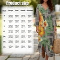 thumbnail image 6 of DISNIMO Polynesian Plumeria Print Womens Casual Maxi Dresses Linen Style Loose Fit Dress V Neck 3/4 Sleeve Shift Dress Fashion Long Dresses for Women, XL, 6 of 6