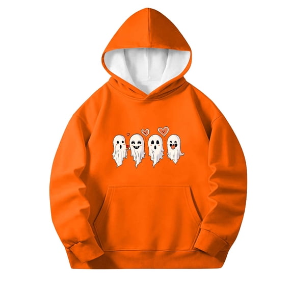 qelini Halloween Sweatshirt Kids 3-14 Years Long Sleeve Pullover Sweatshirt with Front Pocket for Boys Girls Print Cloths
