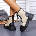 thumbnail image 4 of OKBOP Women's Hiking Boots Round Toe Lace-Up Slip-Resistant Chunky Heel Black Stylish Women's Boots Sizes 35, 4 of 5