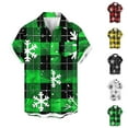 thumbnail image 4 of Christmas Hawaiian Shirts Mens Novelty Checkerboard Graphic Aloha Beach Party Holiday Short Sleeve Button Up Shirt, 4 of 4