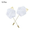 thumbnail image 3 of 12 Pcs Groom Boutonnieres Rose Boutonnieres Pins for Men Wedding Anniversary Formal Dinner Party White, 3 of 5