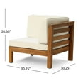 thumbnail image 5 of Dawson Outdoor Modular Acacia Wood Loveseat with Cushions, Teak and Beige, 5 of 12