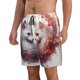 thumbnail image 2 of Balery White Red Cat Couple Traje de Baño Estilo Hawaiano para Hombre, Shorts de Secado Rápido con Bolsillos-Small, 2 of 6