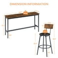 thumbnail image 7 of PAPROOS Long Bar Table Set for 3, 4 Piece Pub Table and Bar Stools PU Upholstered Seat with Backrest, Industrial Counter Height Dining Table and Chairs for Breakfast Nook Bistro, Rustic Brown, 7 of 7
