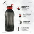 thumbnail image 3 of oliveware Jumbo 2 Litre Water Bottle, 100% Leak Proof, BPA Free Premium Plastic Bottle, for Home & Office, Sturdy with Holder, Pack of 1 - (Black_Red), 3 of 4
