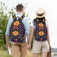thumbnail image 4 of Disketp Cinco De Mayo Floral Mochila de Lona Estampada, Mochila Escolar de Viaje Ligera para Estudiantes y Portátil-Small, 4 of 5