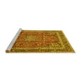 thumbnail image 2 of Ahgly Company Machine Washable Indoor Round Persian Yellow Traditional Area Rugs, 4' Round, 2 of 4