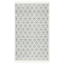 SAFAVIEH Natura Kayleah Geometric Wool Area Rug, Ivory/Black, 4' x 6'