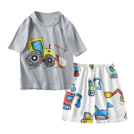 

Xiulive Toddler Boys Girls Summer Cartoon Printed Short Sleeved Tops And Shorts 2Pc Children S Suit Casual Soft Clothes set