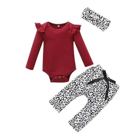 

Childrens Outfits Autumn Halloween Casual Round Neck 3Pcs Romper Long Sleeve Fashion Soft Sets for Kids