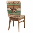 thumbnail image 2 of Country Stars Dining Chair Back Cover Only, Vintage Wood Grains Bless Our Home Farm Set of 8 Chair Back Covers, Removable Washable for Dining Room, Banquet & Holiday Decoration, 2 of 9