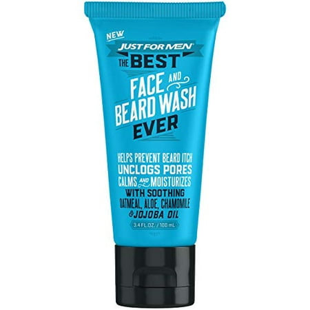 6 Pack Just For Men, The Best Face and Beard Wash Ever, 3.4 Fluid Ounces