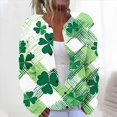 thumbnail image 1 of Cárdigan informal de punto con estampado del Día de San Patricio para mujer, abrigo con botones, 1 of 5