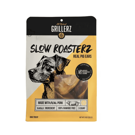 Grillerz Natural Pig Ears Dog Chew Treats, 12 ct.