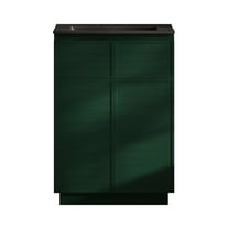 St. Tropez 24" Freestanding Bathroom Vanity in Green Oak with Black 3-Hole Widespread Sink Top
