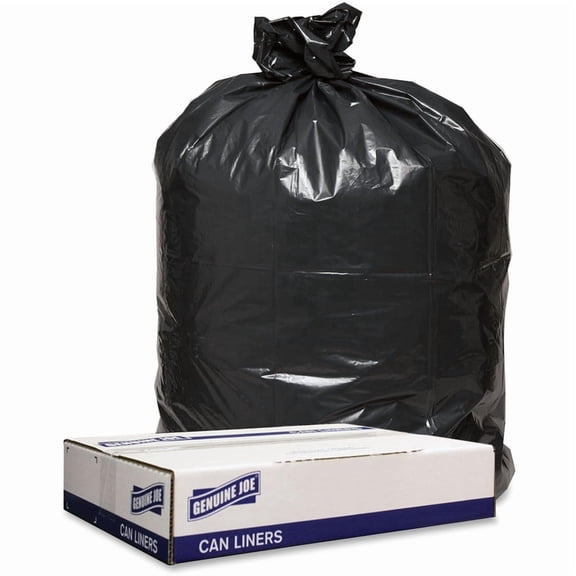 Genuine Joe, GJO98211, Low Density Black Can Liners, 100 / Carton, Black