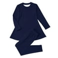thumbnail image 5 of Curuila Toddler Girls Two Piece Set Long Sleeve Crew Neck Solid Color T Shirt Long Pants Comfortable Outfits Set Navy Size 7-8 Years, 5 of 5