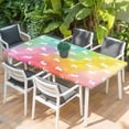 thumbnail image 2 of Easter Table Cloths for 4 Foot Rectangle Tables, Spring Rabbits Silhouette Rainbow Ombre Art Patio Waterproof Elastic Fitted Tablecloths, Washable Rectangular Table Cover for Camping, 2 of 8