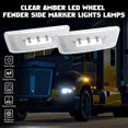 thumbnail image 3 of Xotic Tech Lámparas de luz de señal LED de lente transparente compatible con Kenworth T680 T700 T880 Peterbilt 567 ámbar 3-SMD (parte # 54-1211 554-1287 888-5422 888-5423), 3 of 5