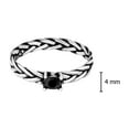thumbnail image 3 of AeraVida Trendy Black Crystal Centerpiece Weave Braided .925 Sterling Silver Band Ring-8, 3 of 5