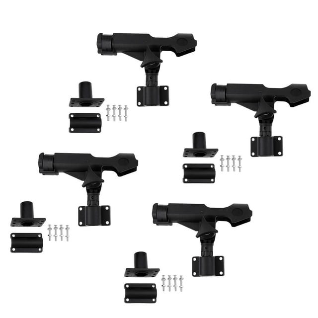 Paquete de 4 Rieles Laterales Montaje Empotrado Kayak Barco Caña de Pescar Soporte de Poste Soporte Accesorios de Equipo Macarena Soporte giratorio para caña de pescar