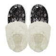 thumbnail image 2 of Chririnla Skeleton Black Cat Plush Slippers for Women Indoor Warm House Shoes Non-Slip with Anti-Skid Sole Winter Home Slippers, 2 of 7