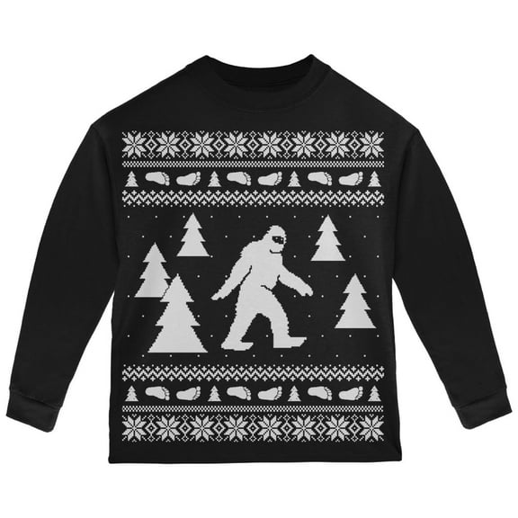 Old Glory Toddler Sasquatch Ugly Christmas Sweater Long Sleeve T Shirt