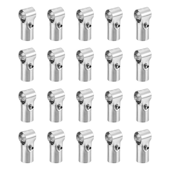 Uxcell 20Pack Structural Pipe Connector, T Pipe Clamp Connector O.D.: 1"(25 mm), Silver