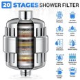 thumbnail image 2 of Senhu 20-Stage Shower Head Filter-Shower Head Filter for Hard Water, with 2 Replaceable Filter Cartridges, High Output Shower Water Filter for Removing Chlorine and fluoride, Polished Chrome, 2 of 7