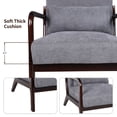thumbnail image 6 of CQSXDA Mid Century Accent Chair with Upholstery, Solid Wood Frame and Detachable Lumbar  Pillow for Versatile Spaces, Antique Dark Grey, 6 of 13