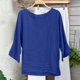 thumbnail image 2 of Sudadera con capucha para mujer,Jersey de cuello redondo y manga 3/4 para mujer, camiseta informal de color liso, 95 % poliéster, 5 % elastano, corte regular, para usar en casa, sopatenor, 2 of 9