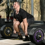 GIKPAL 190lb 2-inch Olympic Weight Plates, Durable Recycled Rubber - Low Noise & Floor Protection - Quick Identification, 10lb to 55lb Weights - Ideal for Weightlifting & CrossFit