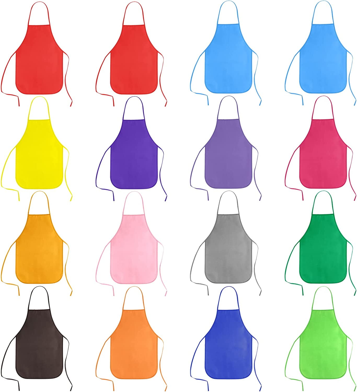 16 Pack Kids Art Aprons Children Painting Aprons Art Smocks Bulk for Craft Home Kitchen