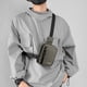 thumbnail image 5 of Bandolera de hombre - Bolso de hombro de nylon para viajes y uso casual, bolsa de pecho de gran capacidad, negro/caqui/gris/azul, 19x13x7 cm, 5 of 6