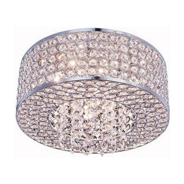 Elegant Lighting Amelie 12" 4 Light Royal Crystal Flush Mount