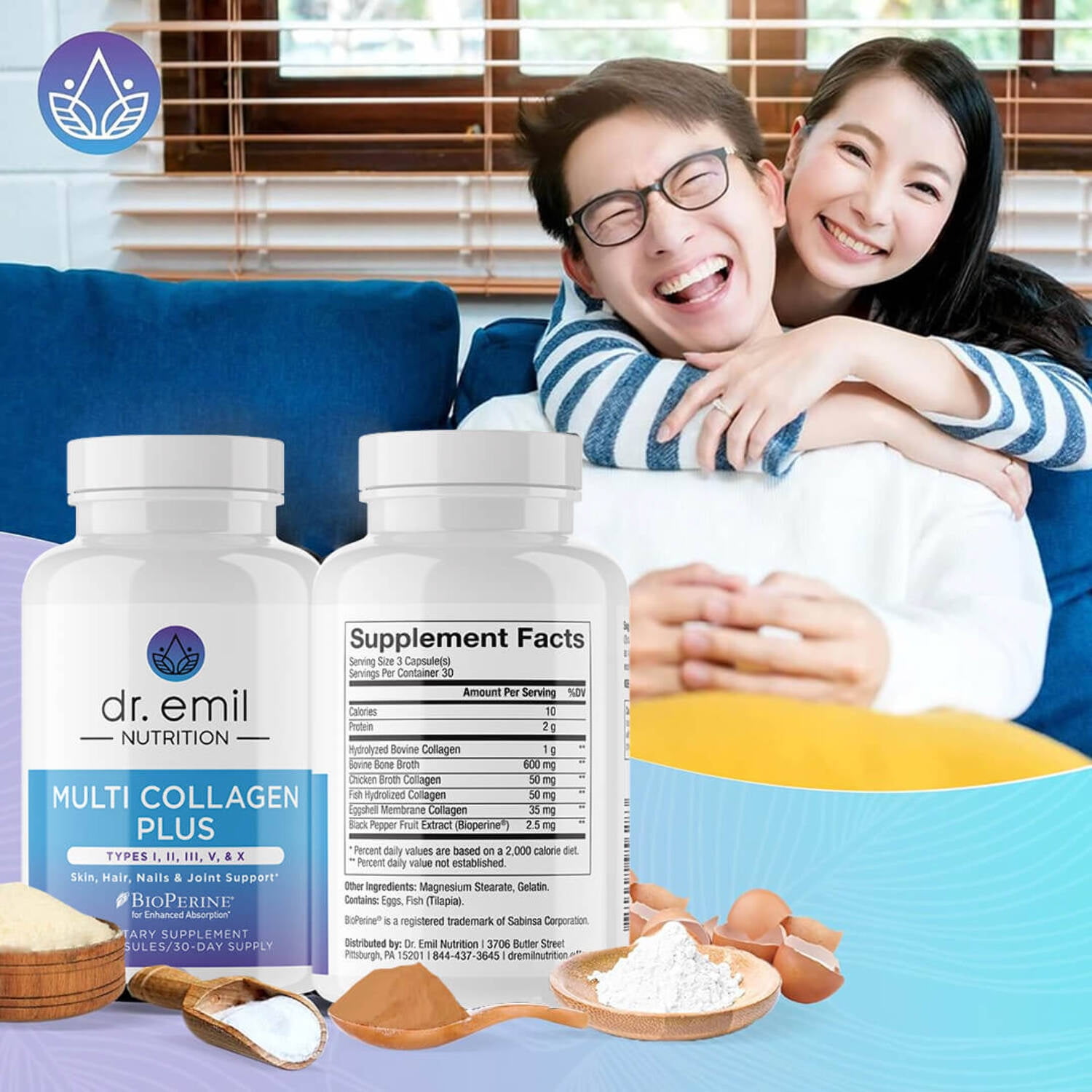 DR. EMIL NUTRITION Multi Collagen Plus, 90 Count, 30 Servings