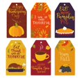 thumbnail image 2 of 60 Pieces Thanksgiving Autumn Gift Tags, Happy Thanksgiving Day Label Tags with String for Harvest Party Supplies,Pumpkin Maple Leaves Paper Hanging Tags for Fall Harvest Themed Party, 2 of 10