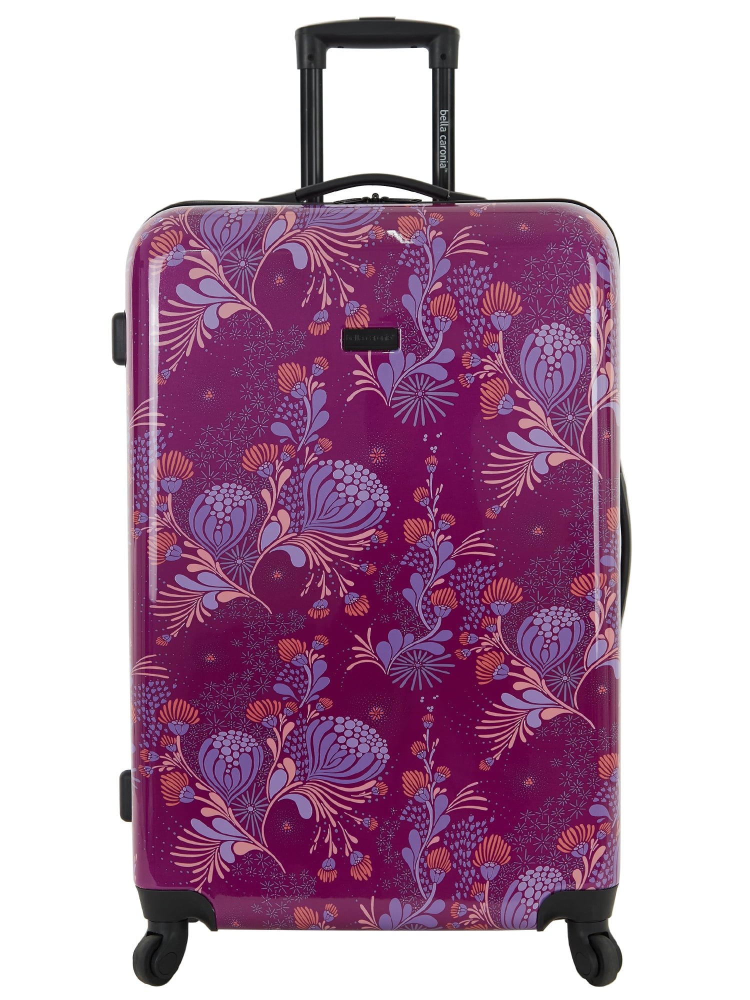 Vonguish Collection 3 piece Hardside Luggage Set with 8 wheel spinners, Style Floral